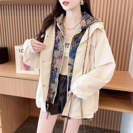 秋装原版质量加内里大码刺绣拉链夹克冲锋衣棒球服女 服裝批發女裝批發服飾貨源