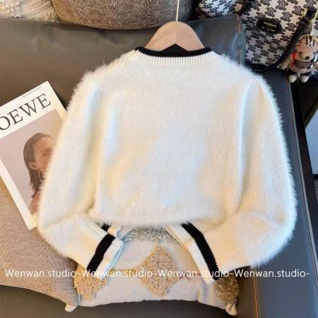 小香风针织套装女秋季新款设计感小众洋气高级感短裤两件套 服裝批發女裝批發服飾貨源