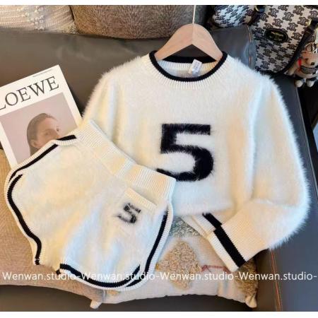 小香风针织套装女秋季新款设计感小众洋气高级感短裤两件套 服裝批發女裝批發服飾貨源