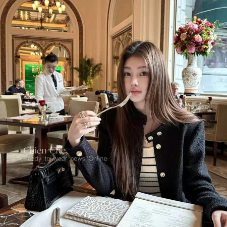 新款气质千金高级名媛法式小香风春秋外套立领短款百搭上衣 服裝批發女裝批發服飾貨源