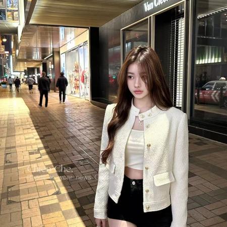 新款气质千金高级名媛法式小香风春秋外套立领短款百搭上衣 服裝批發女裝批發服飾貨源