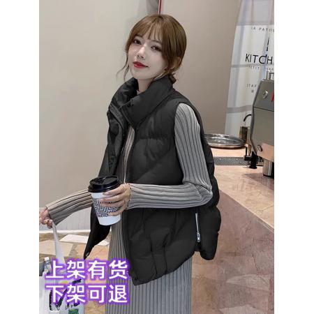 冬季羽绒马甲外套女新款小个子短款背心棉服马夹洋气时髦棉袄 服裝批發女裝批發服飾貨源