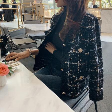 大码重工气质韩版针织加厚混色小香风毛衣针织外套 服裝批發女裝批發服飾貨源