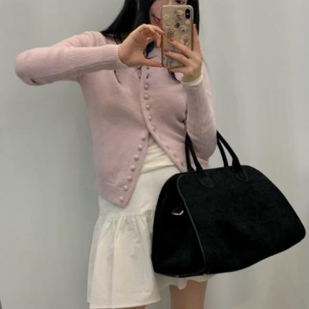 韩版ins超火圆领单排扣毛针织开衫 服裝批發女裝批發服飾貨源