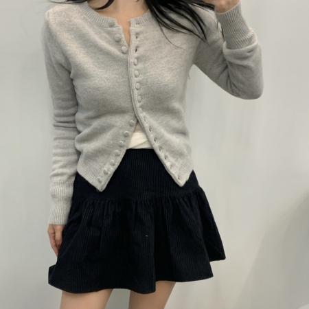 韩版ins超火圆领单排扣毛针织开衫 服裝批發女裝批發服飾貨源