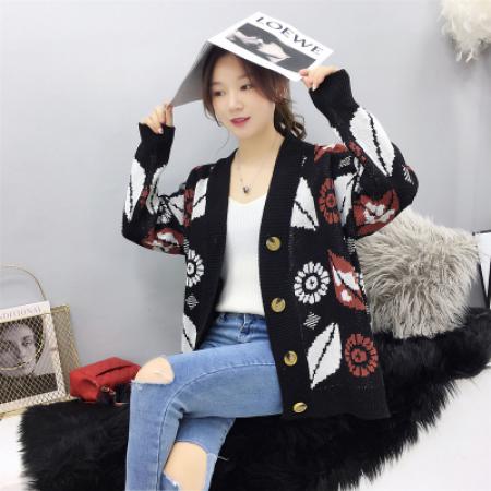 针织开衫秋韩版宽松很仙的慵懒风网红毛衣外套女 服裝批發女裝批發服飾貨源