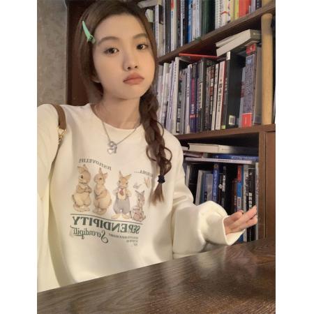 CX13611# 最便宜服饰批发 大卫衣韩版小众休闲情侣卫衣女ins慵懒设计感外套