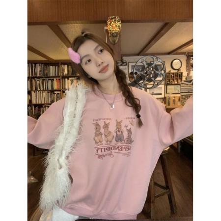 CX13611# 最便宜服饰批发 大卫衣韩版小众休闲情侣卫衣女ins慵懒设计感外套