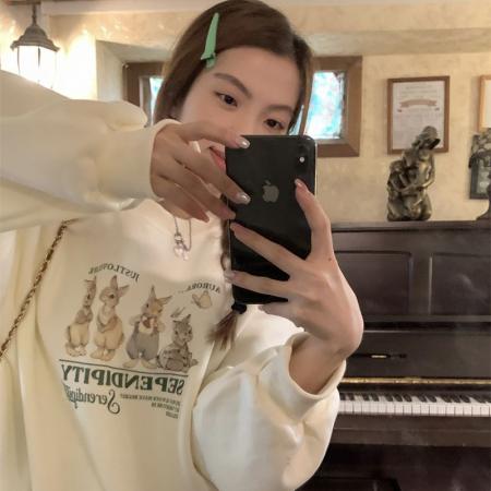 CX13611# 最便宜服饰批发 大卫衣韩版小众休闲情侣卫衣女ins慵懒设计感外套