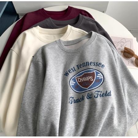 CX13611# 最便宜服饰批发 超火cec卫衣女春秋韩版oversize无帽薄款外套ins潮学生宽松上衣服