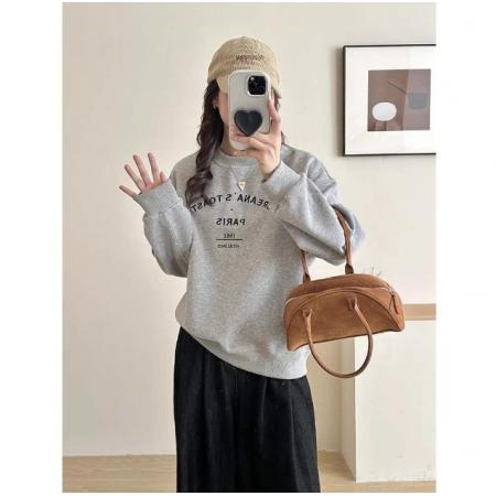 CX13611# 最便宜服饰批发 超火cec卫衣女春秋韩版oversize无帽薄款外套ins潮学生宽松上衣服