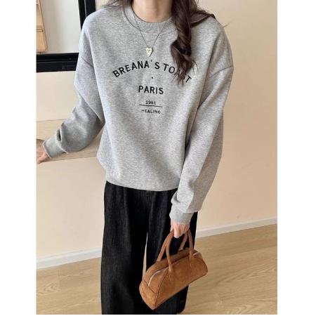 CX13611# 最便宜服饰批发 超火cec卫衣女春秋韩版oversize无帽薄款外套ins潮学生宽松上衣服