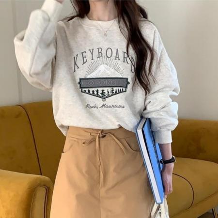 CX13611# 最便宜服饰批发 超火cec卫衣女春秋韩版oversize无帽薄款外套ins潮学生宽松上衣服