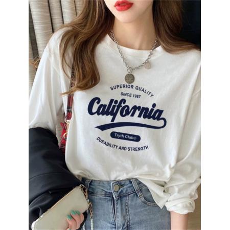 CX13611# 最便宜服饰批发 纯棉长袖t恤女宽松韩版ins潮春夏季新款中长款半袖上衣ins潮