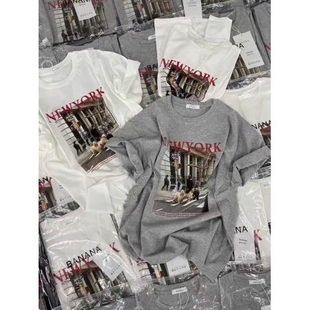 CX13611# 最便宜服饰批发 纯棉短袖t恤女宽松韩版ins潮春夏季新款中长款半袖上衣ins潮