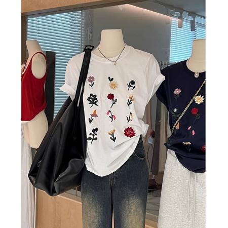 CX13611# 最便宜服饰批发 纯棉短袖t恤女宽松韩版ins潮春夏季新款中长款半袖上衣ins潮