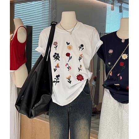 CX13611# 最便宜服饰批发 纯棉短袖t恤女宽松韩版ins潮春夏季新款中长款半袖上衣ins潮