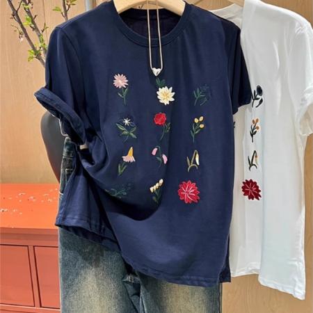 CX13611# 最便宜服饰批发 纯棉短袖t恤女宽松韩版ins潮春夏季新款中长款半袖上衣ins潮