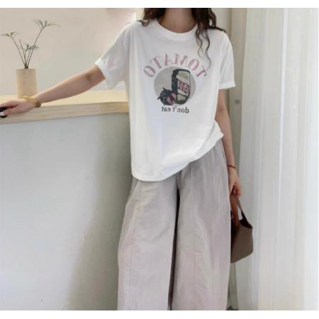 CX13611# 最便宜服饰批发 纯棉短袖t恤女宽松韩版ins潮春夏季新款中长款半袖上衣ins潮