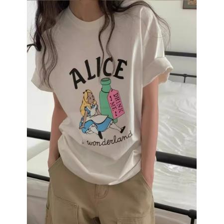 CX13611# 最便宜服饰批发 纯棉短袖t恤女宽松韩版ins潮春夏季新款中长款半袖上衣ins潮