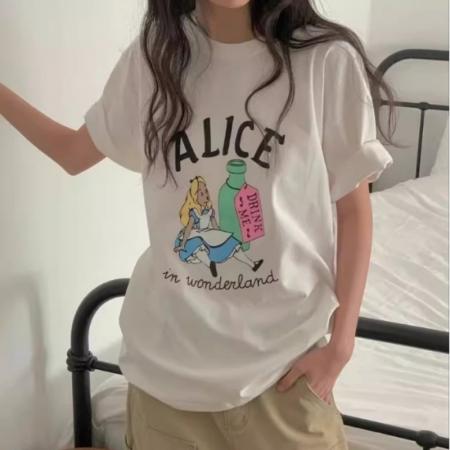 CX13611# 最便宜服饰批发 纯棉短袖t恤女宽松韩版ins潮春夏季新款中长款半袖上衣ins潮