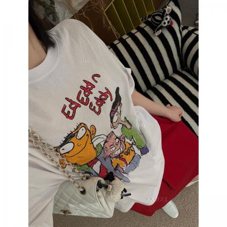 CX13611# 最便宜服饰批发 纯棉短袖t恤女宽松韩版ins潮春夏季新款中长款半袖上衣ins潮