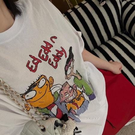 CX13611# 最便宜服饰批发 纯棉短袖t恤女宽松韩版ins潮春夏季新款中长款半袖上衣ins潮