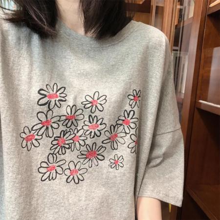 CX13611# 最便宜服饰批发 纯棉短袖t恤女宽松韩版ins潮春夏季新款中长款半袖上衣ins潮