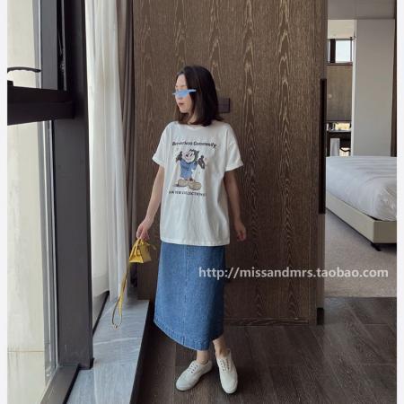 CX13611# 最便宜服饰批发 纯棉短袖t恤女宽松韩版ins潮春夏季新款中长款半袖上衣ins潮