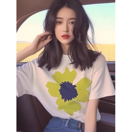 CX13611# 最便宜服饰批发 纯棉短袖t恤女宽松韩版ins潮春夏季新款中长款半袖上衣ins潮