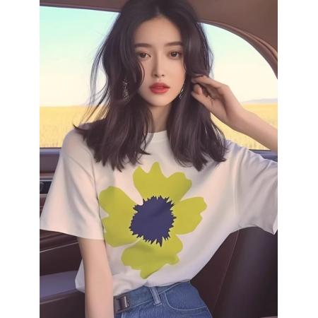 CX13611# 最便宜服饰批发 纯棉短袖t恤女宽松韩版ins潮春夏季新款中长款半袖上衣ins潮