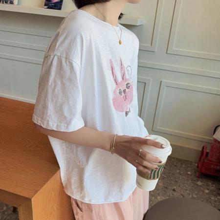 CX13611# 最便宜服饰批发 纯棉短袖t恤女宽松韩版ins潮春夏季新款中长款半袖上衣ins潮