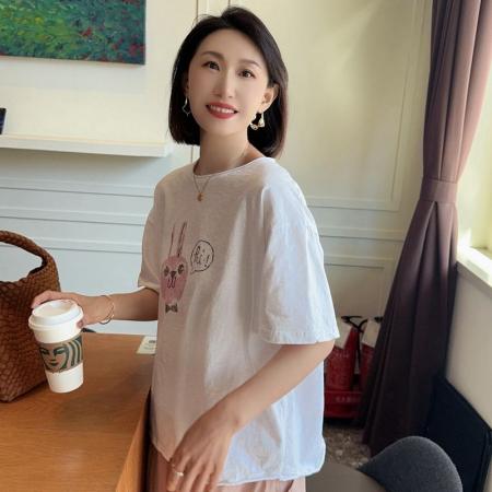 CX13611# 最便宜服饰批发 纯棉短袖t恤女宽松韩版ins潮春夏季新款中长款半袖上衣ins潮