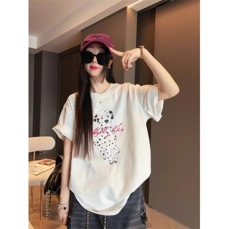 CX13611# 最便宜服饰批发 纯棉短袖t恤女宽松韩版ins潮春夏季新款中长款半袖上衣ins潮