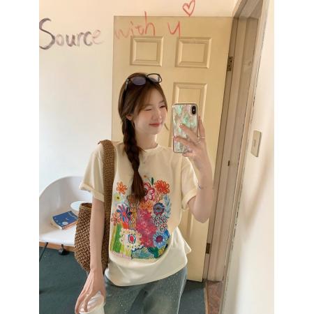 CX13611# 最便宜服饰批发 纯棉短袖t恤女宽松韩版ins潮春夏季新款中长款半袖上衣ins潮