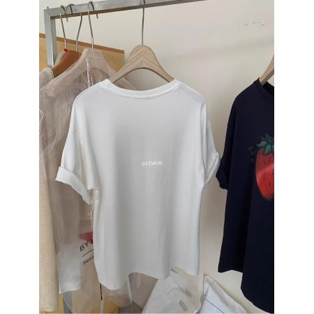 CX13611# 最便宜服饰批发 纯棉短袖t恤女宽松韩版ins潮春夏季新款中长款半袖上衣ins潮