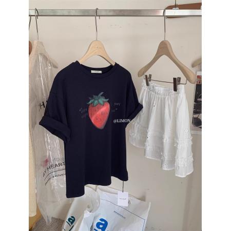 CX13611# 最便宜服饰批发 纯棉短袖t恤女宽松韩版ins潮春夏季新款中长款半袖上衣ins潮