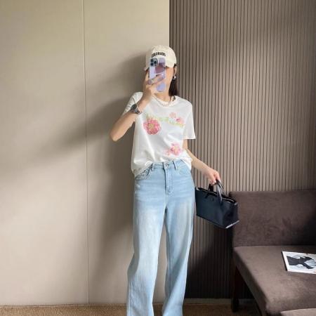 CX13611# 最便宜服饰批发 纯棉短袖t恤女宽松韩版ins潮春夏季新款中长款半袖上衣ins潮