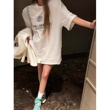 CX13611# 最便宜服饰批发 纯棉短袖t恤女宽松韩版ins潮春夏季新款中长款半袖上衣ins潮