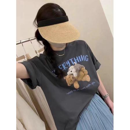 CX13611# 最便宜服饰批发 纯棉短袖t恤女宽松韩版ins潮春夏季新款中长款半袖上衣ins潮