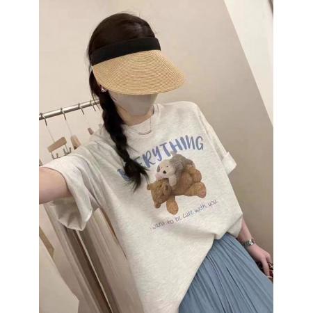 CX13611# 最便宜服饰批发 纯棉短袖t恤女宽松韩版ins潮春夏季新款中长款半袖上衣ins潮