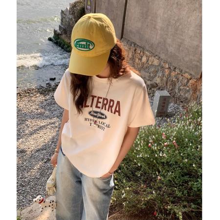 CX13611# 最便宜服饰批发 纯棉短袖t恤女宽松韩版ins潮春夏季新款中长款半袖上衣ins潮