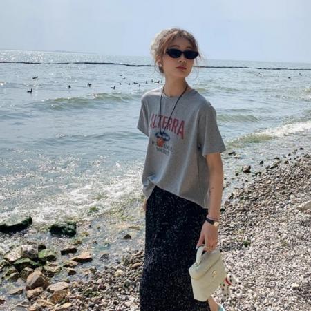 CX13611# 最便宜服饰批发 纯棉短袖t恤女宽松韩版ins潮春夏季新款中长款半袖上衣ins潮