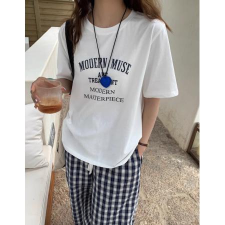 CX13611# 最便宜服饰批发 纯棉纯棉短袖t恤女宽松韩版ins潮春夏季新款中长款半袖上衣ins潮