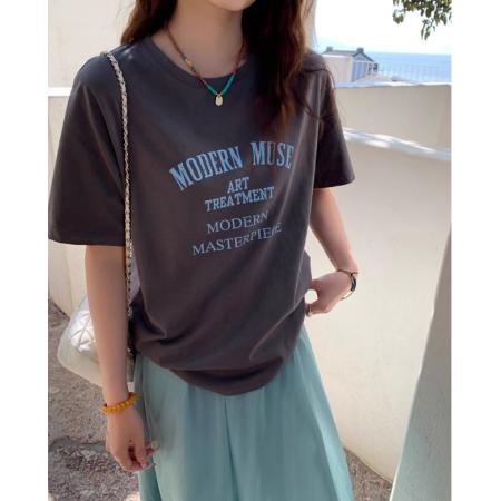 CX13611# 最便宜服饰批发 纯棉纯棉短袖t恤女宽松韩版ins潮春夏季新款中长款半袖上衣ins潮