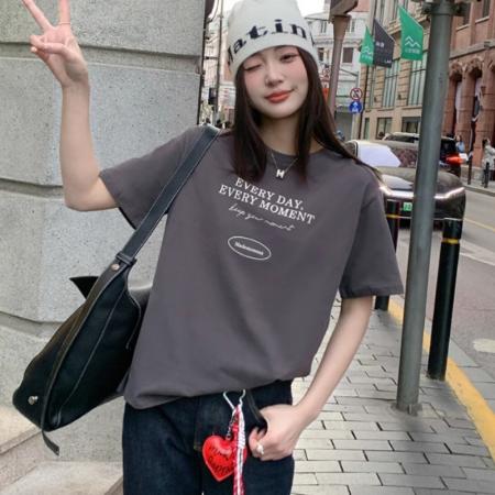 CX13611# 最便宜服饰批发 纯棉短袖t恤女宽松韩版ins潮春夏季新款中长款半袖上衣ins潮