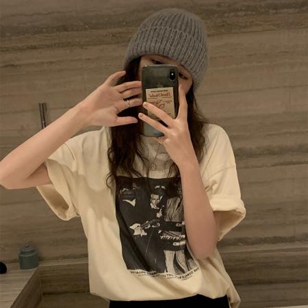 CX13611# 最便宜服饰批发 纯棉短袖t恤女宽松韩版ins潮春夏季新款中长款半袖上衣ins潮