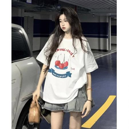 CX13611# 最便宜服饰批发 纯棉短袖t恤女宽松韩版ins潮春夏季新款中长款半袖上衣ins潮