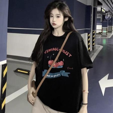 CX13611# 最便宜服饰批发 纯棉短袖t恤女宽松韩版ins潮春夏季新款中长款半袖上衣ins潮