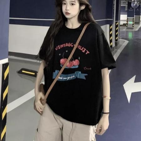 CX13611# 最便宜服饰批发 纯棉短袖t恤女宽松韩版ins潮春夏季新款中长款半袖上衣ins潮